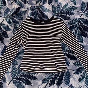 brandy melville black and white stripped crop top